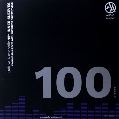 Audio Anatomy: 100 BLACK LP - 12 Inch Inner Sleeves Audiophile DeLuxe Poly-Lined double center hole