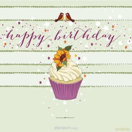 Karnet Swarovski kwadrat CL0204 Urodziny muffinka