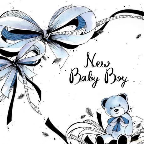 Karnet Swarovski kwadrat CL2512 Narodziny miś