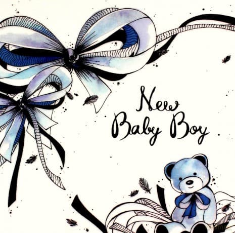 Karnet Swarovski kwadrat CL2512 Narodziny miś