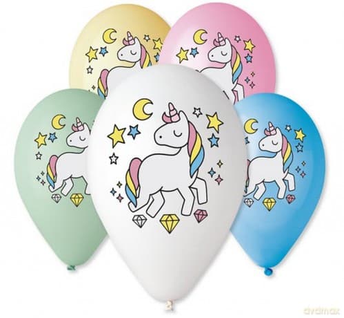 Balony premium jednorożec magiczna noc nad. Kolorowy 12 cali 5 sztuk