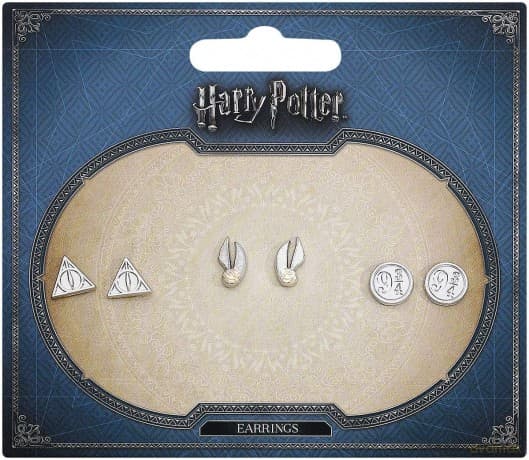 Harry Potter Kolczyki Zestaw: Insygnia Śmierci, Złoty Znicz, Peron 9 3/4