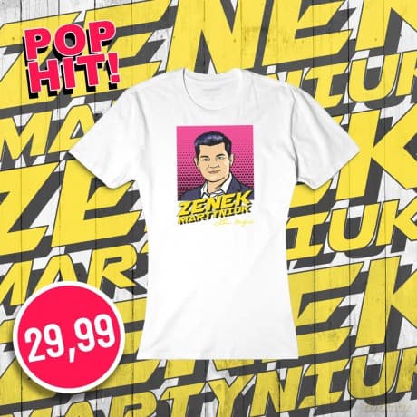 Zenek Martyniuk: T-shirt damski Zenek rozmiar L +pocztówka z autografem