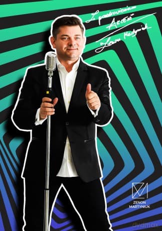 Zenek Martyniuk: T-shirt męski Zenek komix rozmiar L +pocztówka z autografem