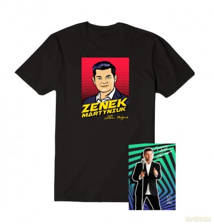 Zenek Martyniuk: T-shirt męski Zenek komix rozmiar L +pocztówka z autografem