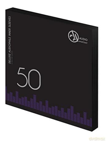 Audio Anatomy: 50 BLACK LP - 12 Inch Inner Sleeves Audiophile DeLuxe Poly-Lined double center hole